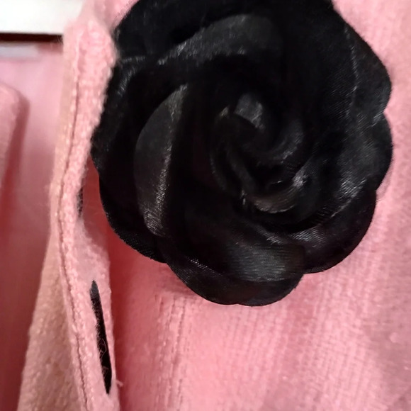 Sherry Martin size 12 dress jacket, pink with black flower - Picture 4 of 5